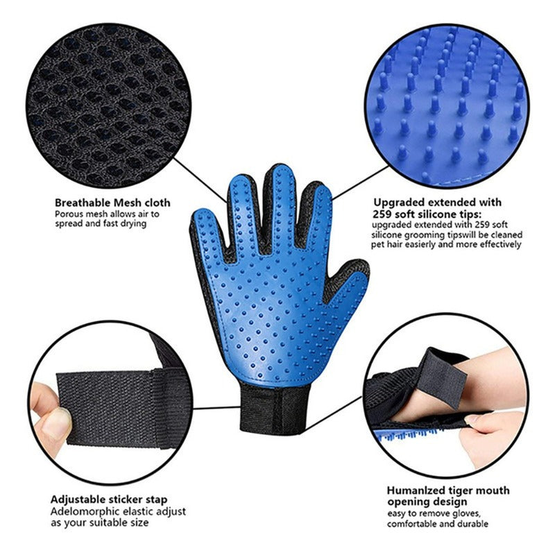deshedding grooming gloves