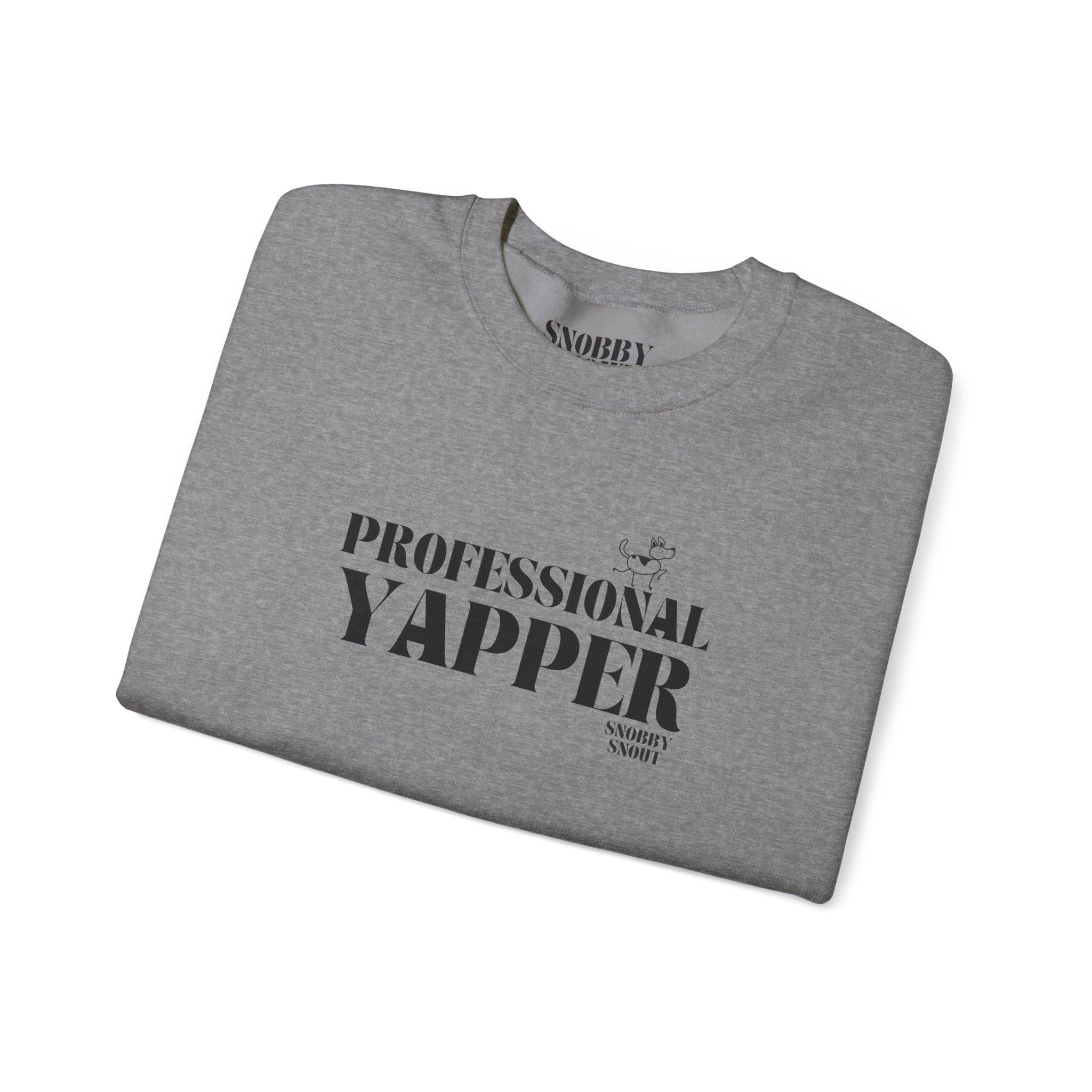 "professional yapper" heavy crewneck sweatshirt