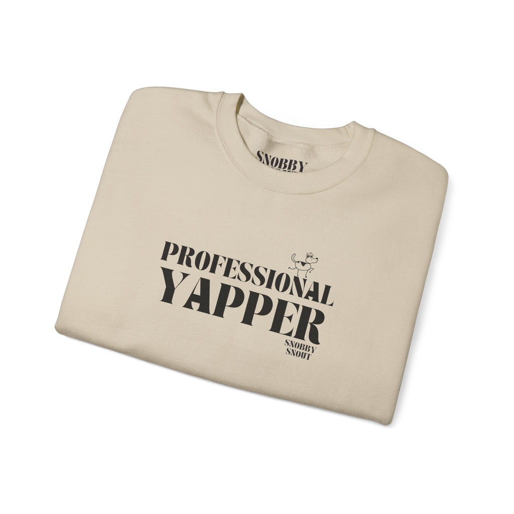 "professional yapper" heavy crewneck sweatshirt