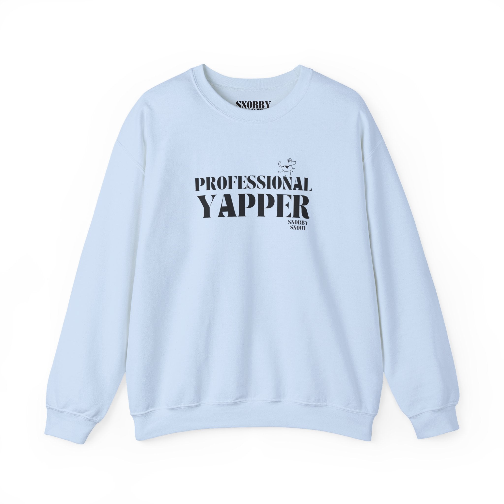 "professional yapper" heavy crewneck sweatshirt