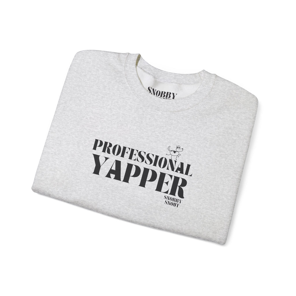 "professional yapper" heavy crewneck sweatshirt