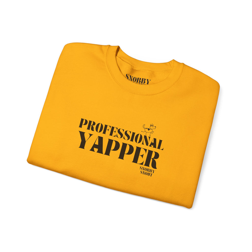 "professional yapper" heavy crewneck sweatshirt