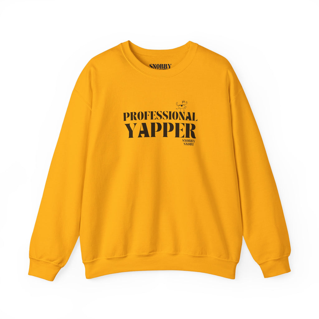"professional yapper" heavy crewneck sweatshirt