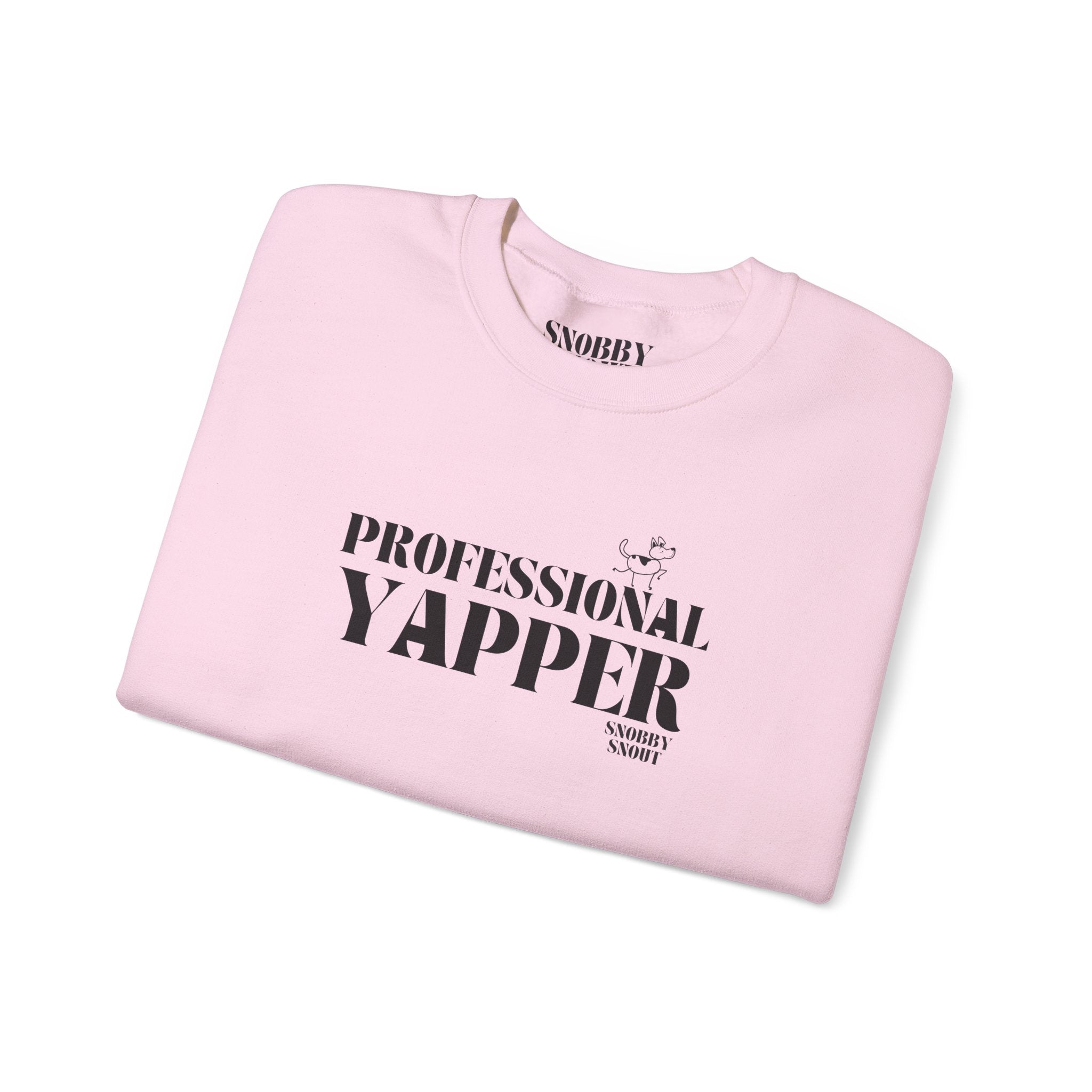"professional yapper" heavy crewneck sweatshirt