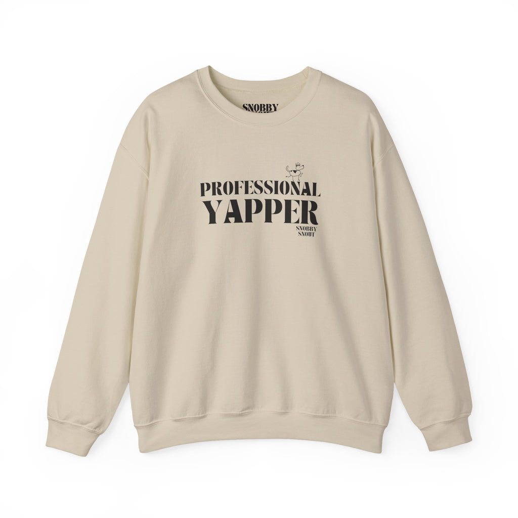 "professional yapper" heavy crewneck sweatshirt