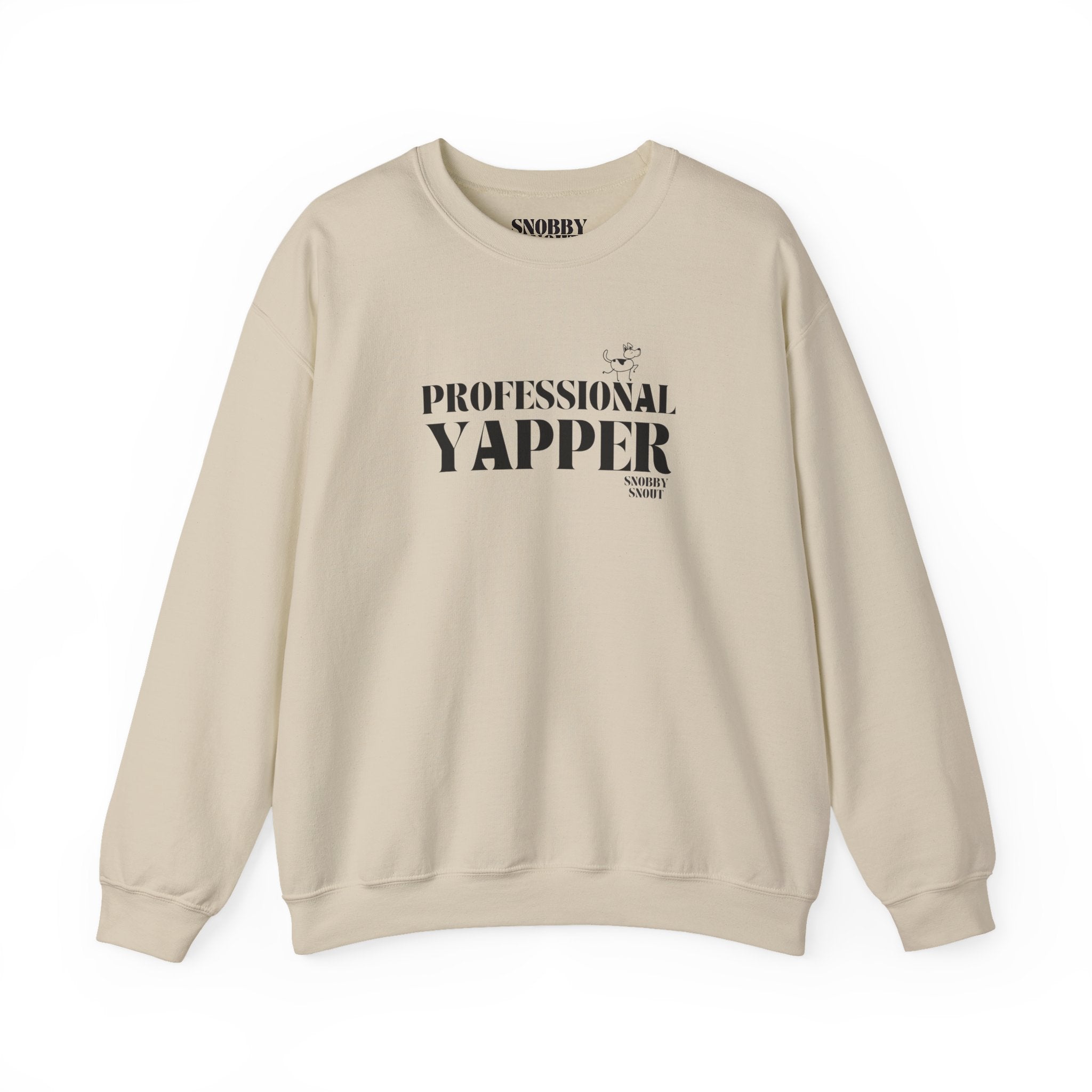 "professional yapper" heavy crewneck sweatshirt