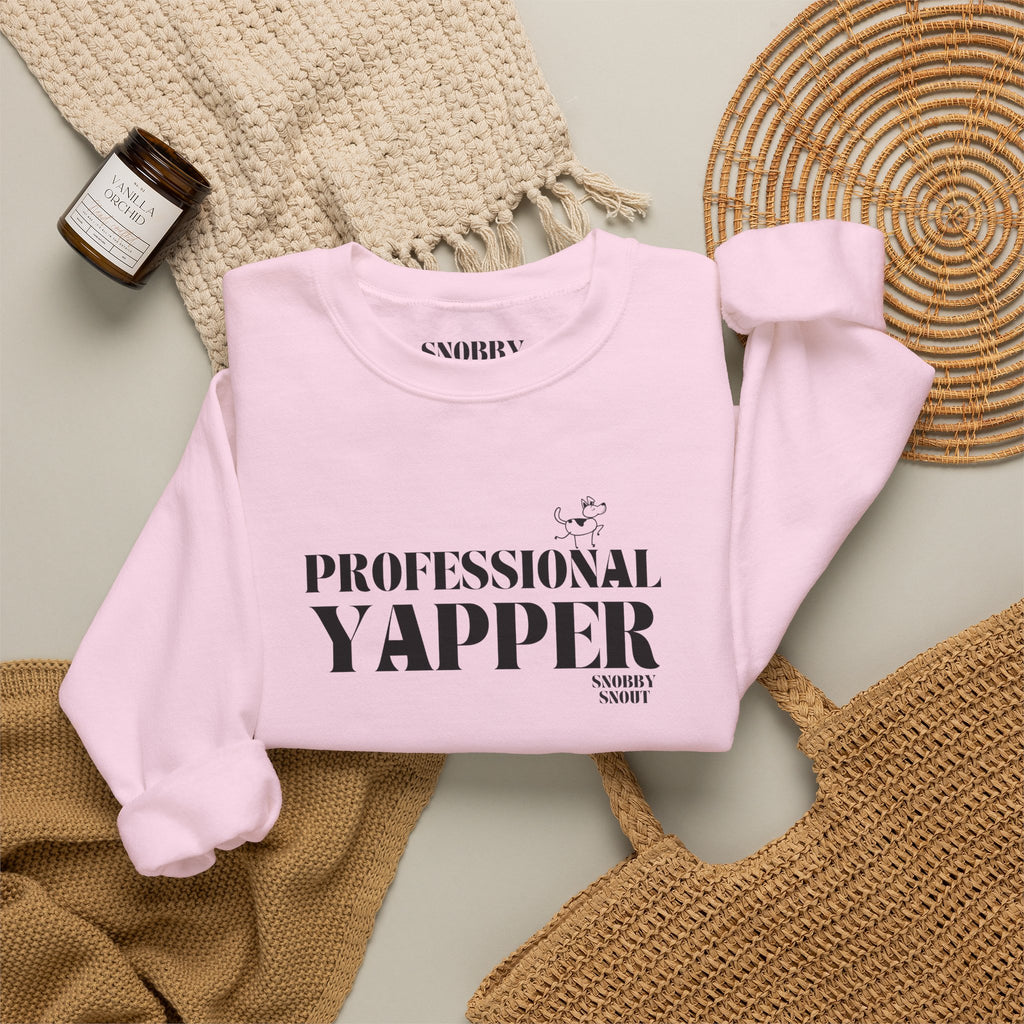 "professional yapper" heavy crewneck sweatshirt