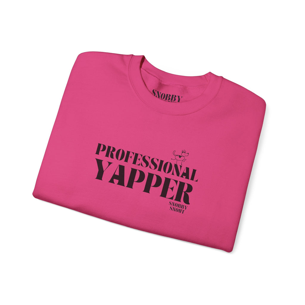 "professional yapper" heavy crewneck sweatshirt