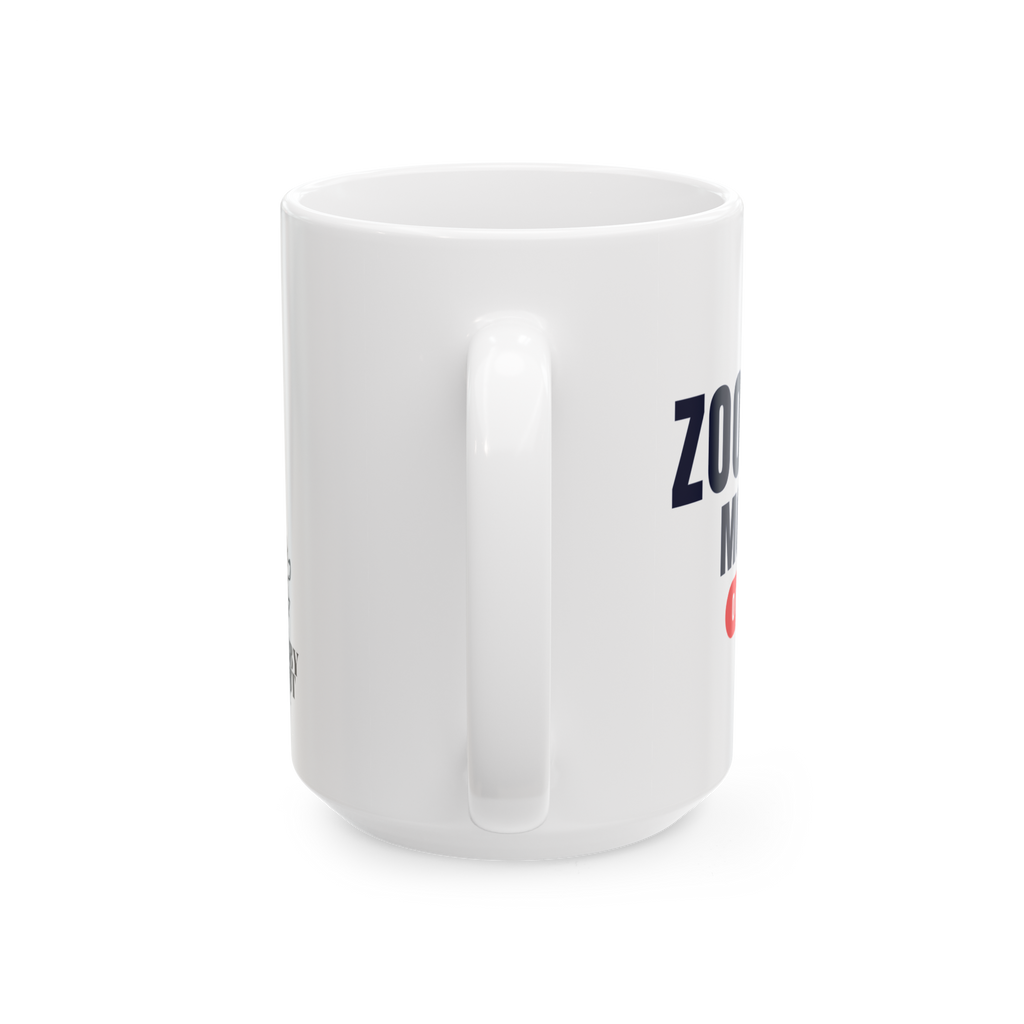 "zoomie mode on" graphic mug