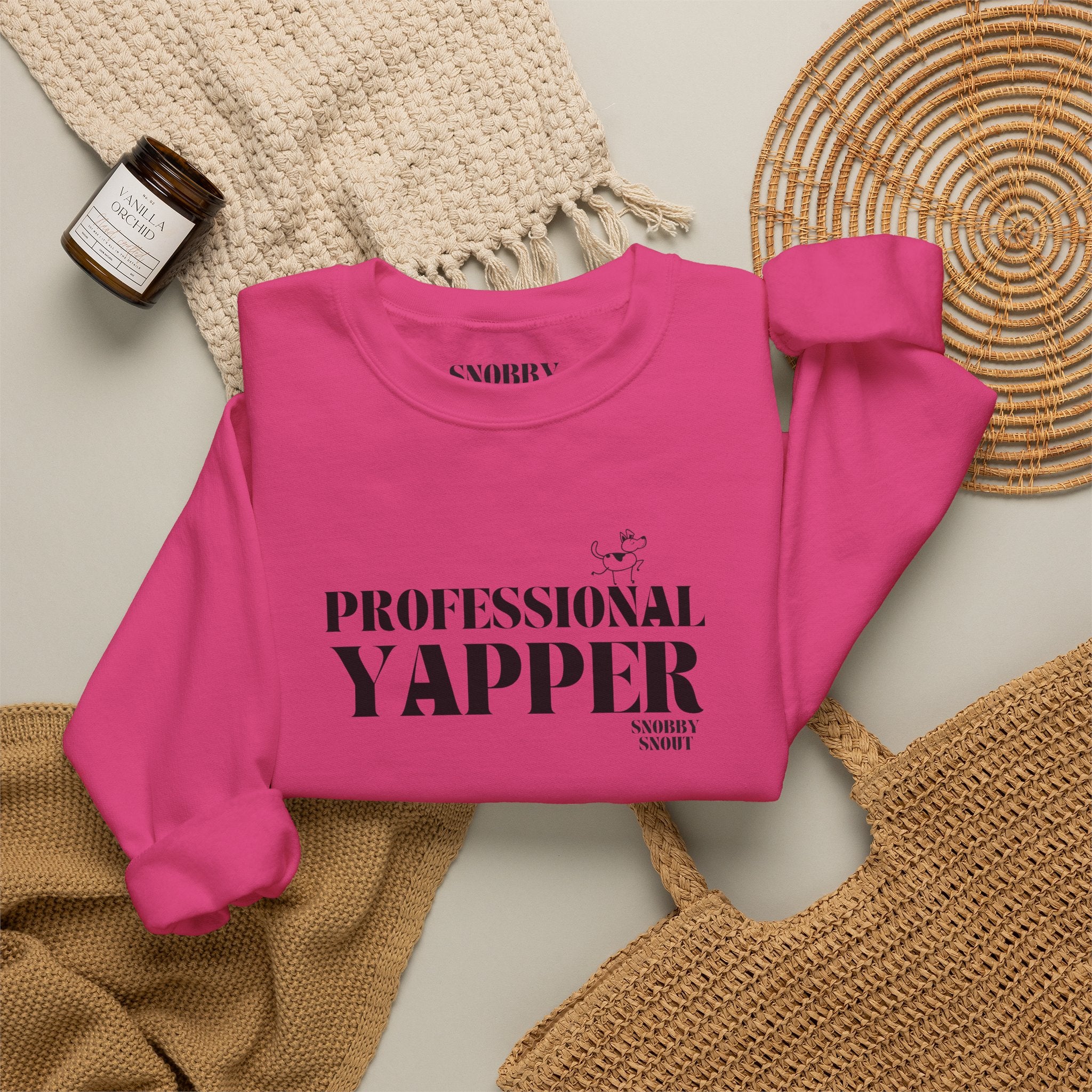 "professional yapper" heavy crewneck sweatshirt
