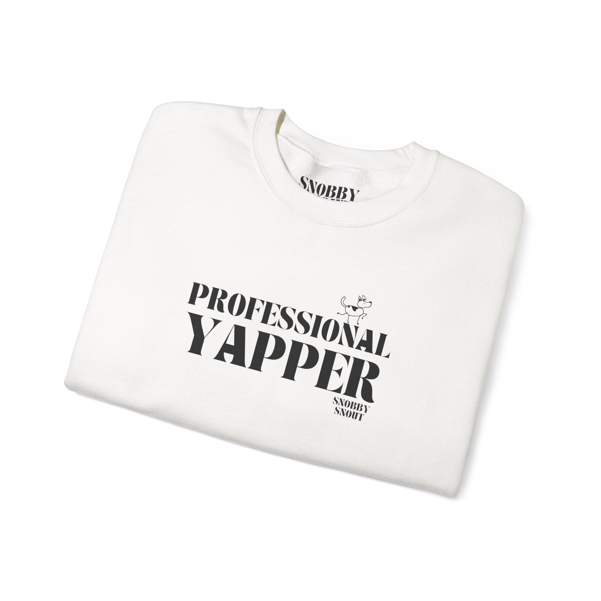 "professional yapper" heavy crewneck sweatshirt