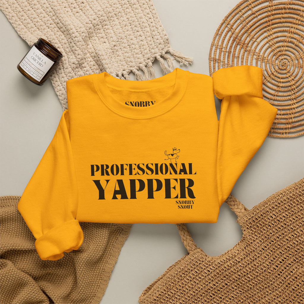 "professional yapper" heavy crewneck sweatshirt