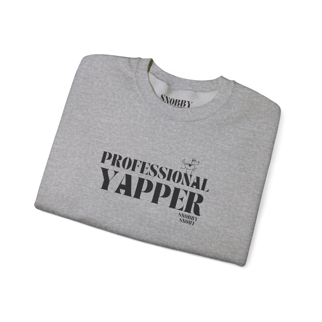 "professional yapper" heavy crewneck sweatshirt