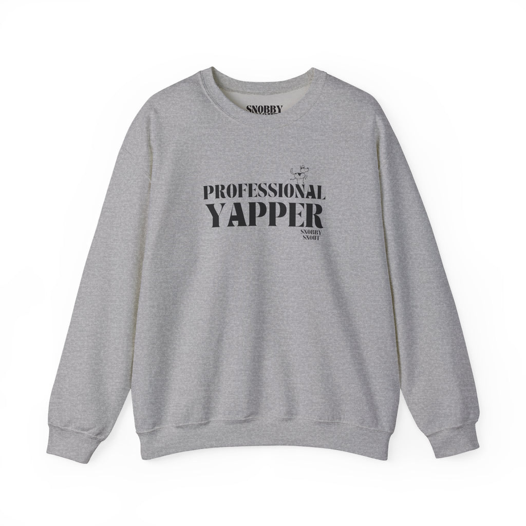 "professional yapper" heavy crewneck sweatshirt