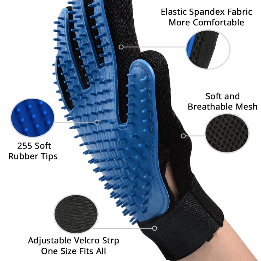 deshedding grooming gloves