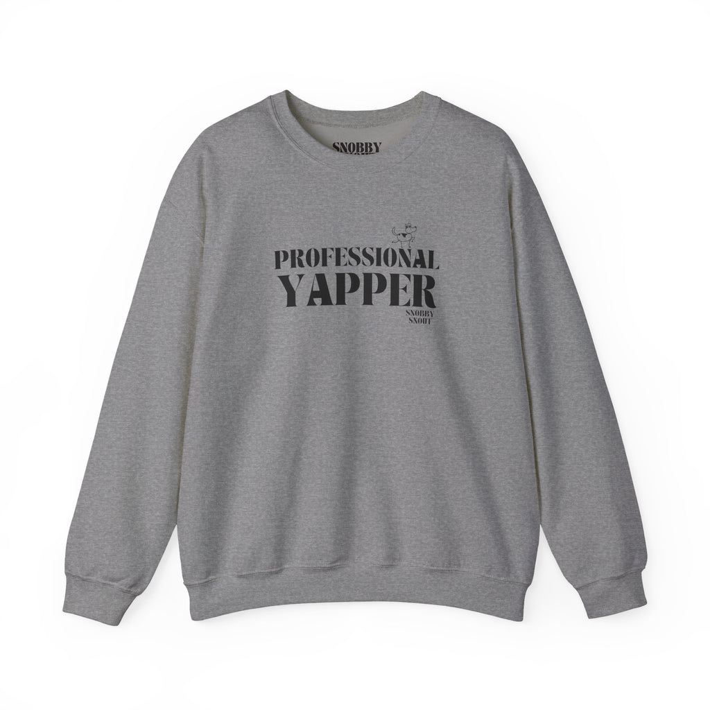 "professional yapper" heavy crewneck sweatshirt